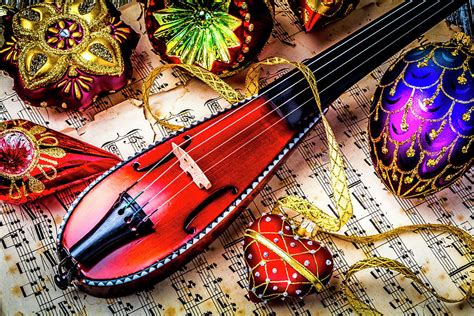 Pocket Violin And Christmas Ornaments Photograph By Garry Gay Fine Art America
