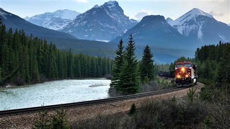Train Passing Through Banff National Park Banff Alta Bing Gallery