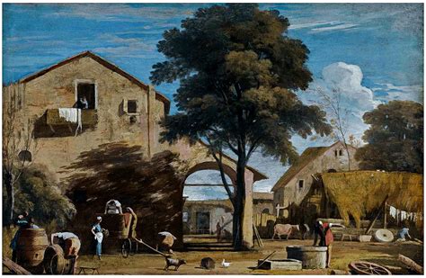Marco Ricci Belluno 1676 1730 Venice Landscape With A Courtyard With