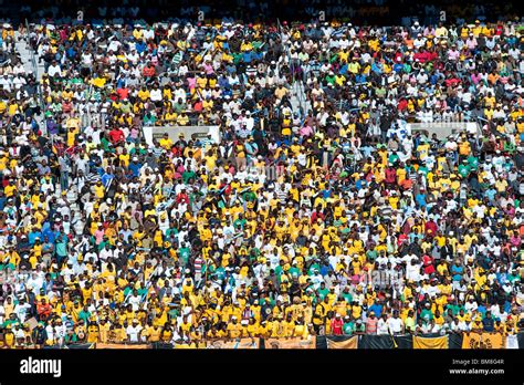 Crowd Scene South African Football Supporters Cape Town South Africa