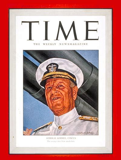 Time Magazine Cover Admiral Kimmel Dec 15 1941 Pearl Harbor