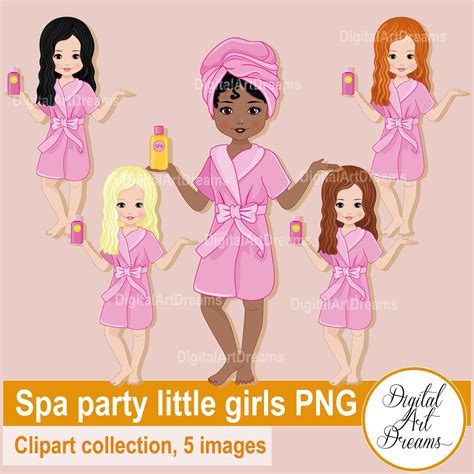 Spa Party Clip Art Little Girls Clipart Cute Characters Etsy Girl