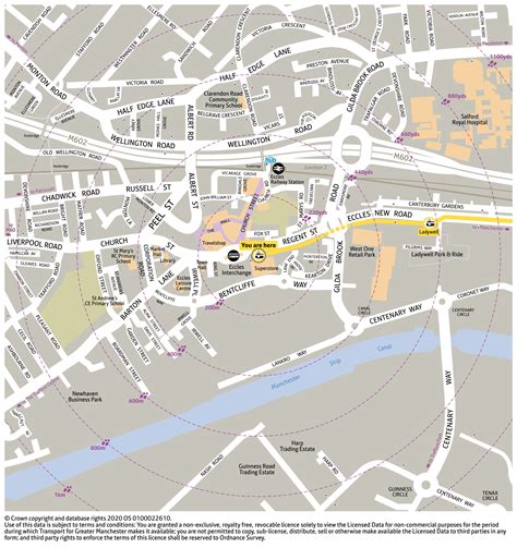 Eccles Tram Stop Local Map Bee Network Powered By Tfgm