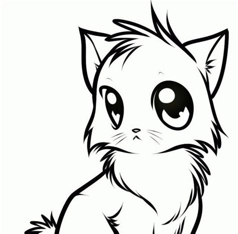Cute Anime Cat Coloring Pages Animals Anime Coloring Kitten Animal