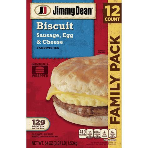 Jimmy Dean Sausage Egg And Cheese Biscuit Sandwiches 12 Count Frozen