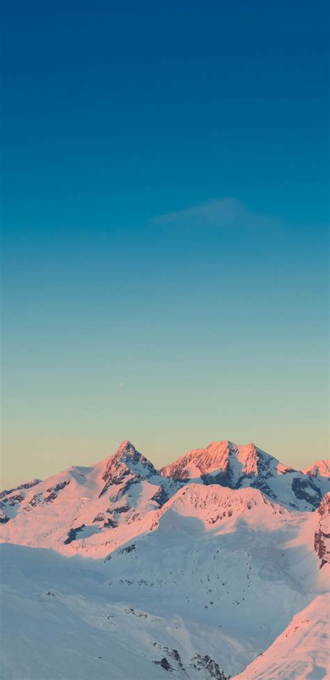 Download 1440x2960 Wallpaper Sunset Horizon Clean Sky Glacier