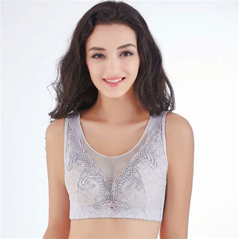 Women Full Coverage Embroidery Bra Plus Size Push Up Brassiere Cotton