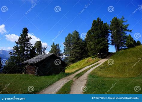 Wooden Cabin On Alp In Dolomite Mountains Stock Image Image Of