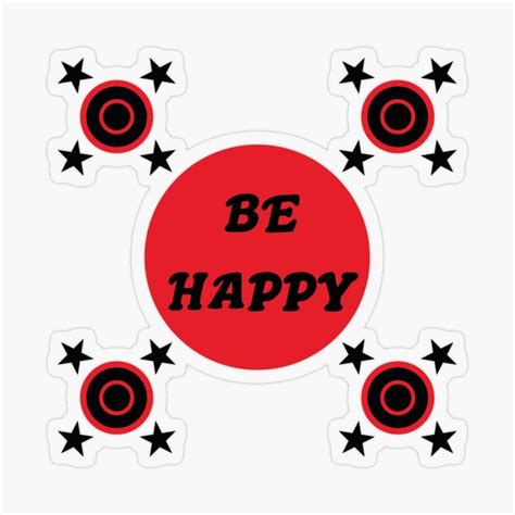 Be Happy Stars And Circles Design Sticker By Amy Abou Ghazy In 2021