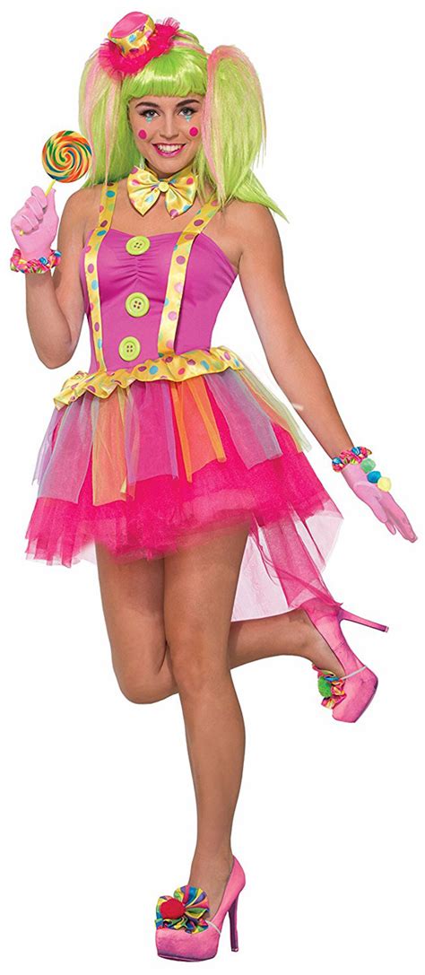 Buttons The Clown Womens Adult Pink Jester Halloween Costume Std