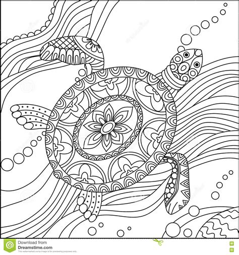 When a sea turtle goes on it's almighty migration to warmer waters, or to find better i've taken inspiration from sea turtle photography and blended this with my traditional drawing style. Sea turtle coloring page stock vector. Illustration of ...