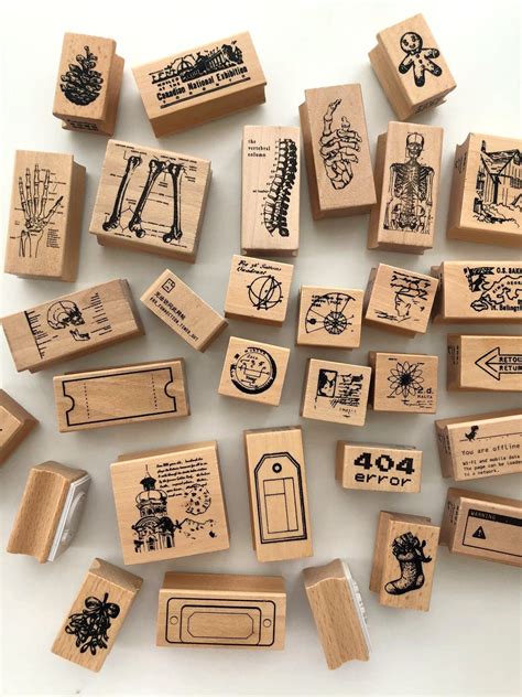 Value Buy Wooden Rubber Stamp Set Stationery Craft Wooden Stamps