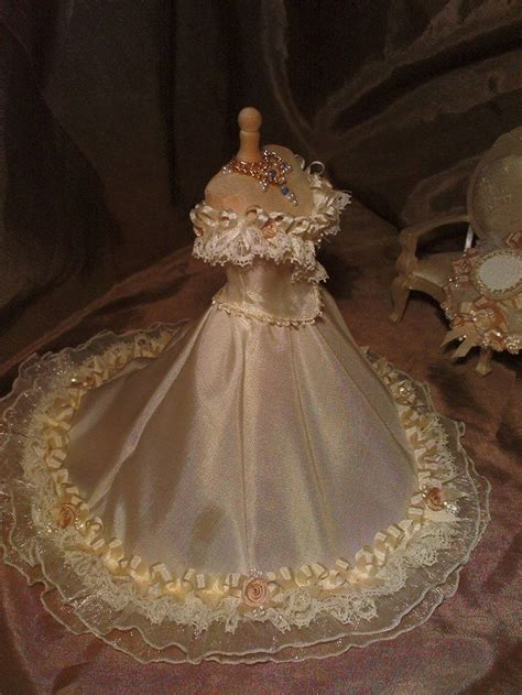 elegant weddinggown 1 12th scale etsy uk dollhouse clothes mini dress form elegant bridal gown