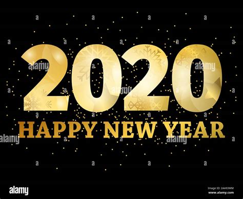 Feliz Año Nuevo 2020 Celebración Banner Con Gradiente Dorado Y Destellos Ilustración Vectorial