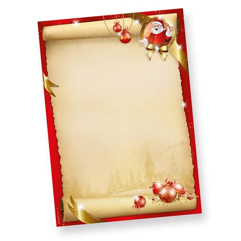 Schreib mal wieder einen brief! Weihnachtsbriefpapier mit Umschlag SANTA 25 Sets m.F. mit ...