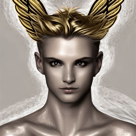 Beautiful Male Angel Face Full Body Portrait · Creative Fabrica