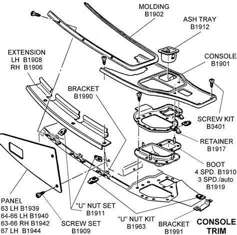 Console Trim Diagram View Chicago Corvette Supply