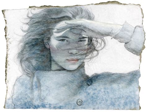 Windblown Silverpoint And Watercolor By Joel Spector Metal Drawing