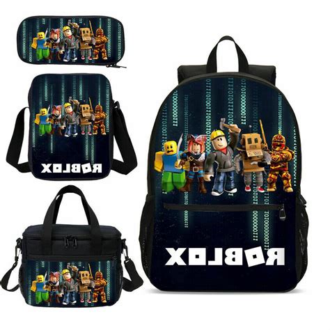 Roblox Design Kids Backpacks Students Schoolbag Insulated Lunch
