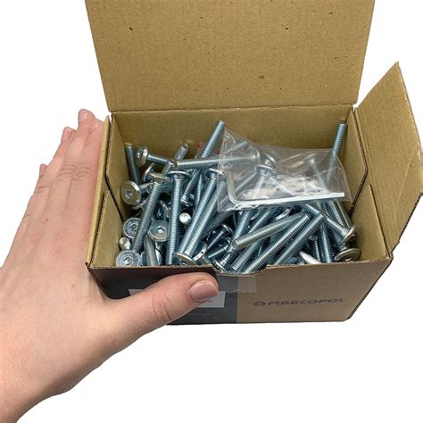 Pack Of 150 Pcs Zinc Plated Steel Joint Connector Bolts M6 X 50 Mm Furniture Connector Bolt