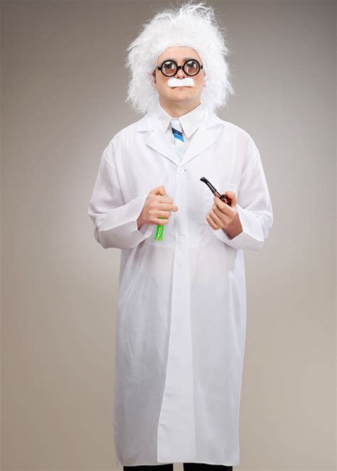 Adult Size Albert Einstein Scientist Costume With Wig