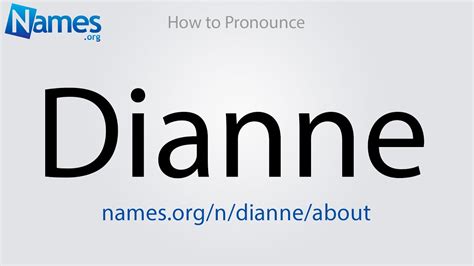 How To Pronounce Dianne Youtube