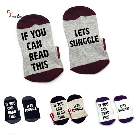 If You Can Read This Lets Sunggle Sock Cotton Unisex Sock Slippers