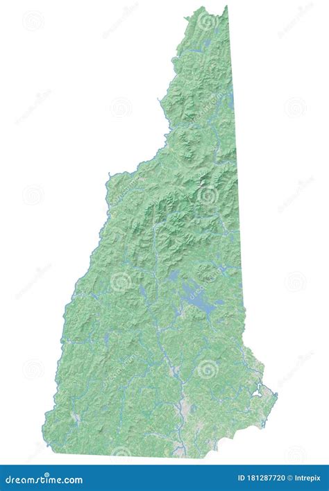 High Resolution Topographic Map Of New Hampshire Stock Illustration