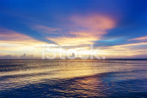 Serene Ocean Sunset Stock Photo Royalty Free Freeimages