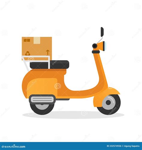 Delivery Motorcycle Service Flat Design Vector Stock Vector