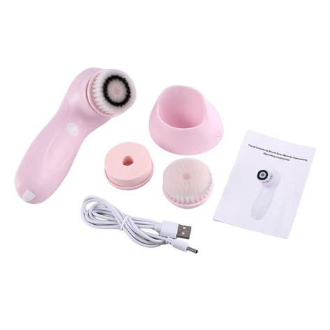3 in 1 waterproof facial cleansing brush silicone electric rotating vibration usb rechargeable