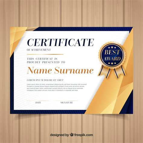 Premium Vector Elegant Golden Certificate Template