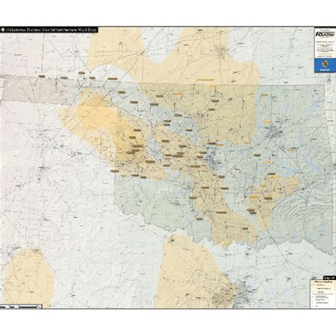 Oklahoma Natural Gas Infrastructure Wall Map Rextag