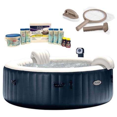 intex 6 person 140 jet round inflatable hot tub in the hot tubs and spas department at