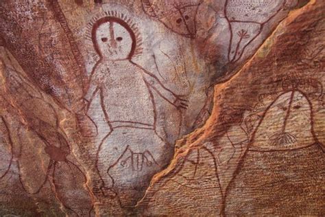 Aboriginal Painting Of Wandjina Rock Art Rock Art Aboriginal