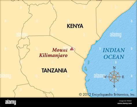 Mount Kilimanjaro Maps Cartography Geography Hi Res Stock Photography