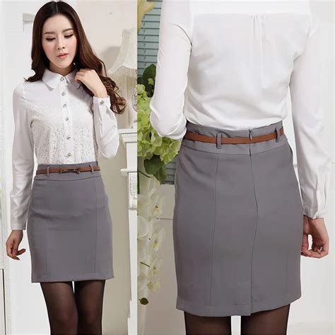 New 2018 Autumn Summer Novelty Women Mini Skirts Gray Formal Ladies Pencil Skirts Slim Plus Size