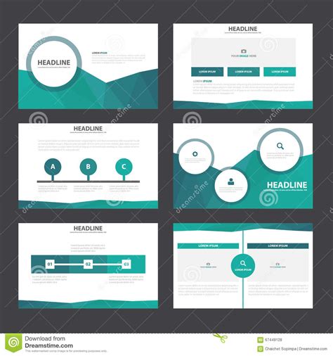 Green Blue Polygon Presentation Templates Infographic Elements Flat