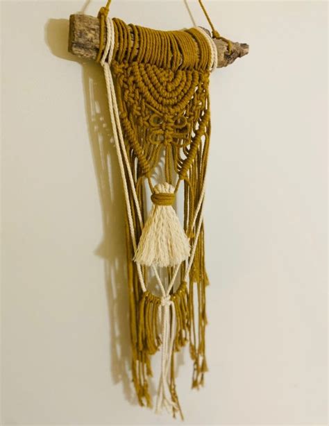 Handmade Macrame Wall Hanging With Driftwood Etsy