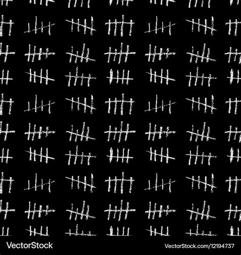 Tally Marks Day Counting Seamless Pattern Vector Image