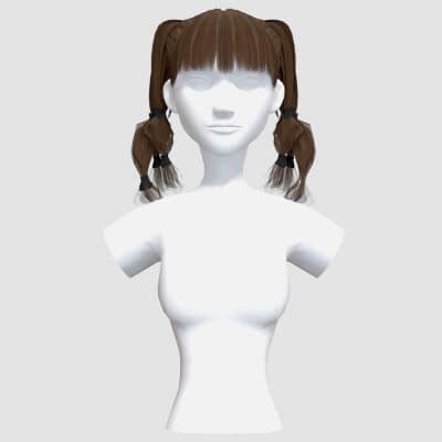 Bangs Pigtail Hairstyle D Model By Nickianimations