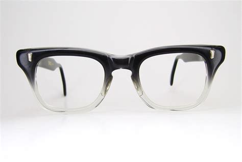 vintage mens 1950s horn rim glasses eyeglasses eyewear frame fades never worn horn rimmed