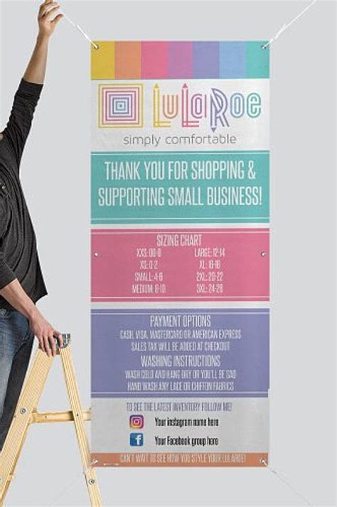 Printed Lularoe Vertical Banner Great For Events Sizing Chart