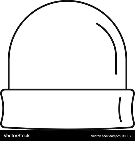Beanie Icon Outline Style Royalty Free Vector Image