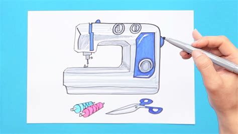 How To Draw A Sewing Machine Youtube