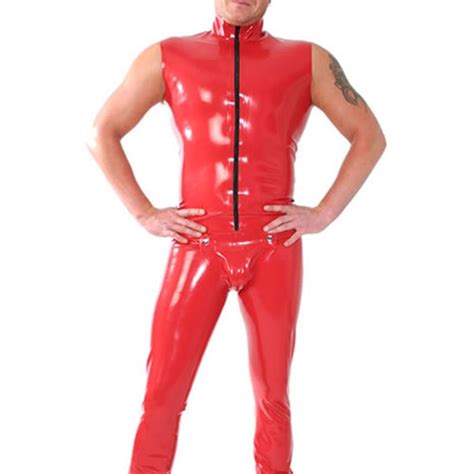 08mm Thickness Heavy Rubber Latex Mens Codpiece Bodysuit Sexy Tights