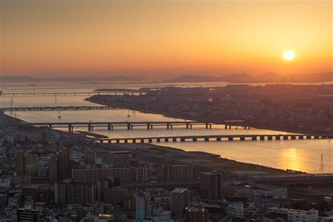 Osaka Bay At Sunset Sanmai Flickr