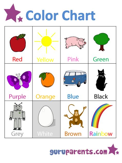 Free Printable Color Chart For Preschoolers Printable Templates