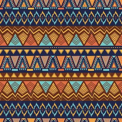 Ethnic Seamless Pattern With Hand Drawn Geometric Abstract Background