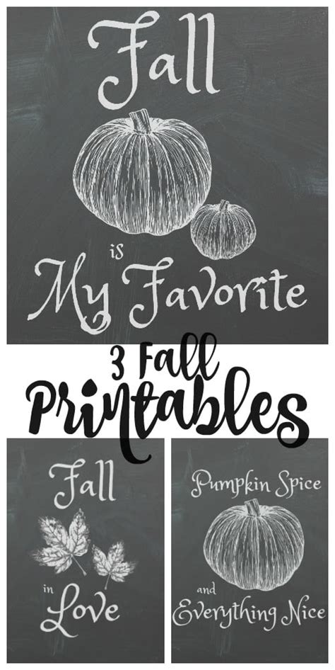Autumn Chalkboard Printable